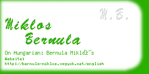 miklos bernula business card